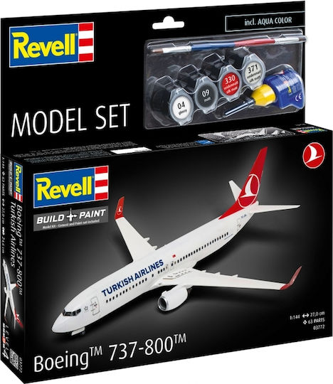 Assembly Model Revell Airplane Boeing 737-800 Turkish Airlines 63 Pieces