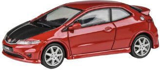 Model Mașină Honda Civic Type R Fn2 Capotă Roșie Din Fibră De Carbon Volan Stânga Scara 1:64