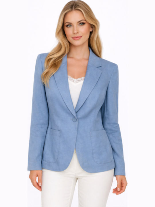 Morena Spain Women's Blazer Light Blue SS-J172686-26JA-SIEL