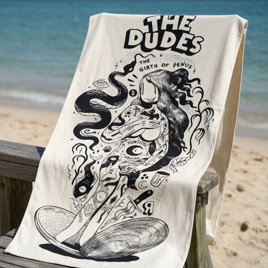 The Dudes White Beach Towel 180x90cm