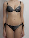 Set Bikini Push Up Brazil Animal Print Μαύρο