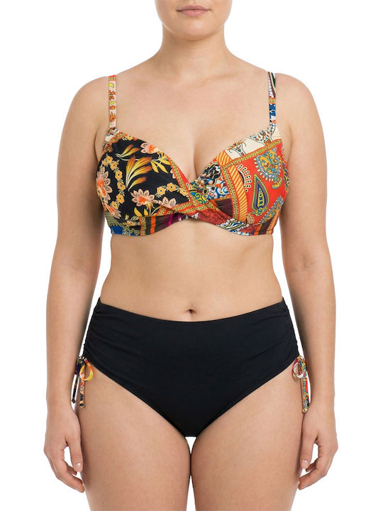 Plus Size Γυναικείο Μαγιό Bikini Μπανέλα Flexfit Cups Μαύρο Plus Size Γυναικείο Μαγιό Bikini Μπανέλα Flexfit Cups Μαύρο