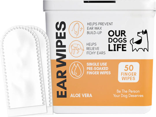 Dog's Life Dog Ear Wipes Wet Finger Ear Cleaning Pads for Dogs