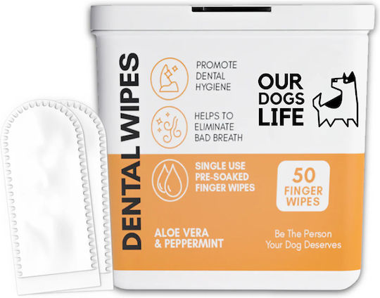 Dog's Life Dog Dental Wipes Wet Finger Tooth Cleaners for Dogs