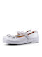 Kids Ballerinas with Hoop & Loop Closure Leather White
