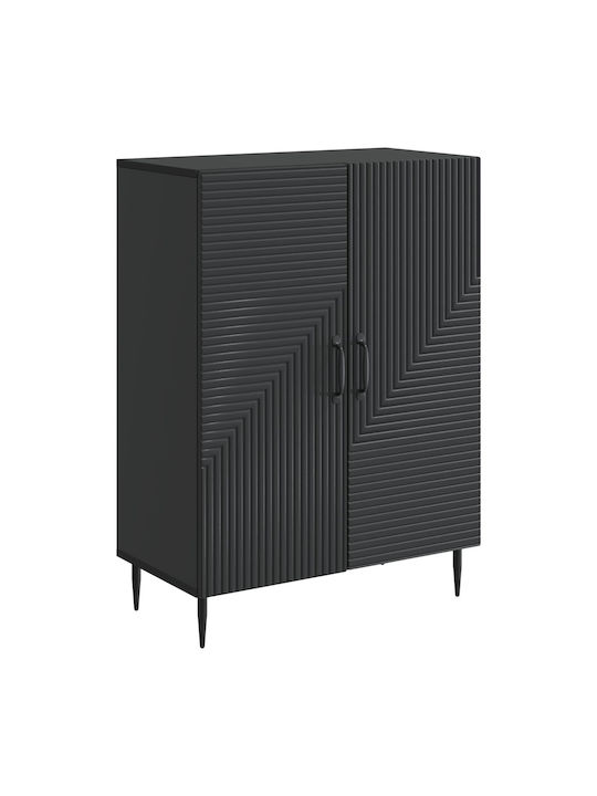 Sideboard aus Holz & Metall Schwarze 66x34.5x89...