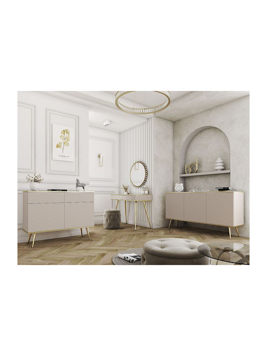 Sideboard Oro Holz 160x39x85cm MDF Beige