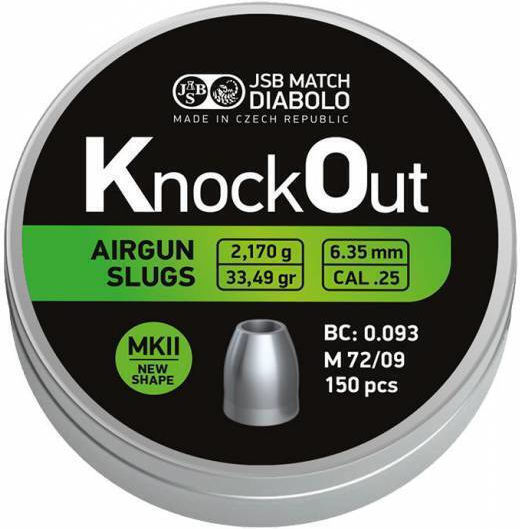 Jsb Knock Out Slugs 6,35mm Mkii 2,170g 150 Bucăți