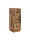 Wooden Storage Drawers with 3 Drawers L33xW34.5xH87cm