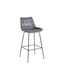 Bar Stool with Backrest Metallic Black 76x52x36cm