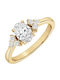 Xrisokosmima Single Stone Ring In 9K White Gold With Zircon