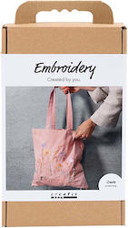 Creativ Company Craft Kit Embroidery Tote Bag Soft Rose 977861 Toy