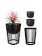 Standing Flower Stand Loft Double-sided Black 39.5 Cm + 2x Insert