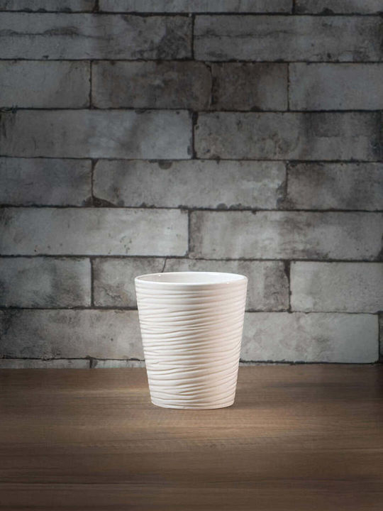 White Ceramic Decorative Plant Pot 13/14cm