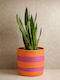 Plant Pot Orange Pink Stripes 18cm 18x18x18cm Monochrome Kaeming
