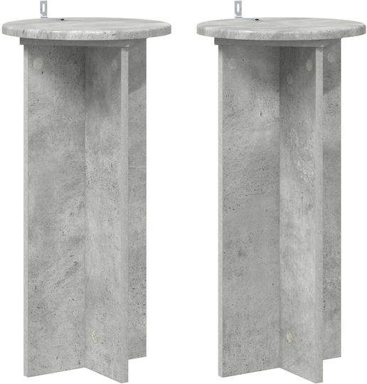 vidaXL Ανθοστήλες Ξύλινες Γκρι 29.5x29.5x60εκ. 2τμχ