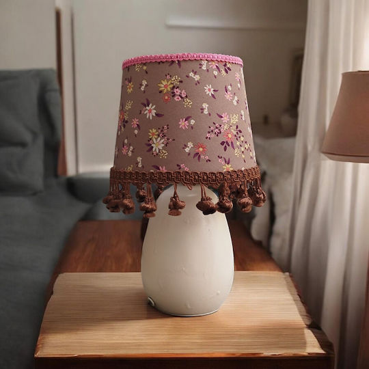 Oxygen Table Lamp for E27 Fitting with Brown Shade and Base