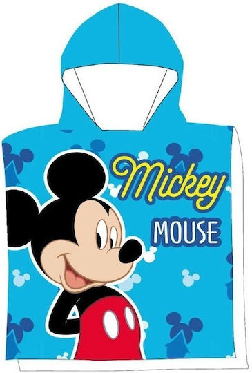 Disney Mickey Play Splash Beach Towel Poncho 50×100 Cm Fast Dry Light Blue