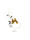 Epilekton Art 07-443 Handmade Tabletop Decor Brass Bird Olive Branch 14x30