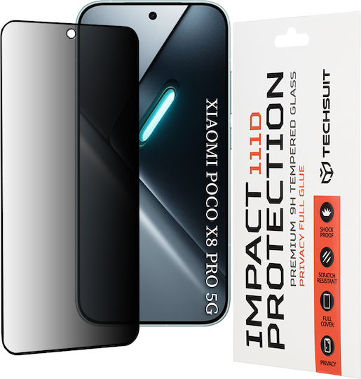 Techsuit Voller Leim Datenschutz Vollflächig gehärtetes Glas Schwarz (Poco X8 Pro)