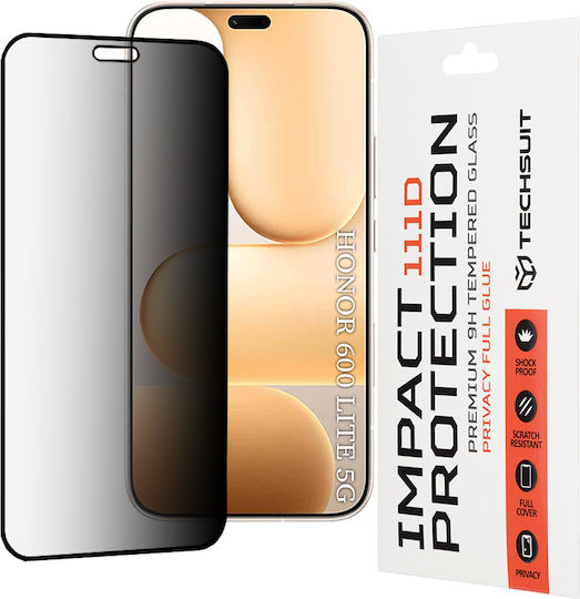 Techsuit Voller Leim Datenschutz Vollflächig gehärtetes Glas (Honor 600 Lite)