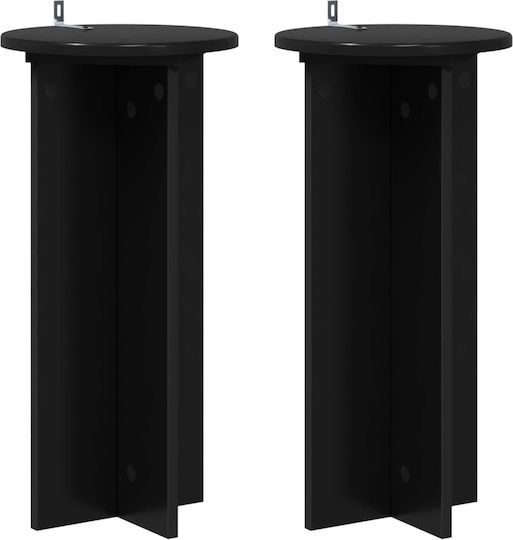 Vidaxl Βάση Φυτών 2 Pcs Μαύρο 29,5 X 29,5 X 60 Εκ Επεξεργασμένο Ξύλο