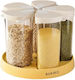 Rotating Cereal Container Dust and Moisture Resistant for Home Use Coffee Bean Storage Container Yellow