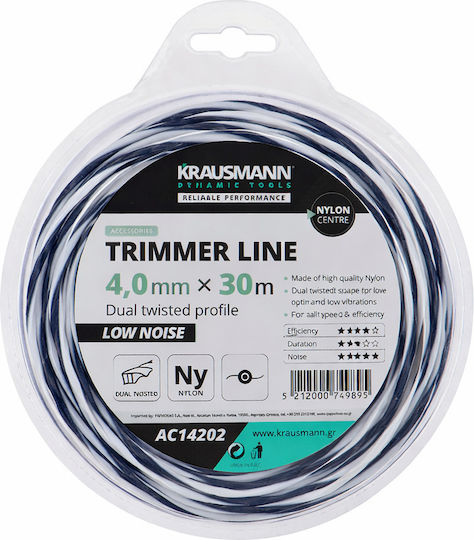 Μεσινεζες Χορτ Κων Στριφτες Low Noise 4.0mmχ30m Krausmann Accessories Ac14214