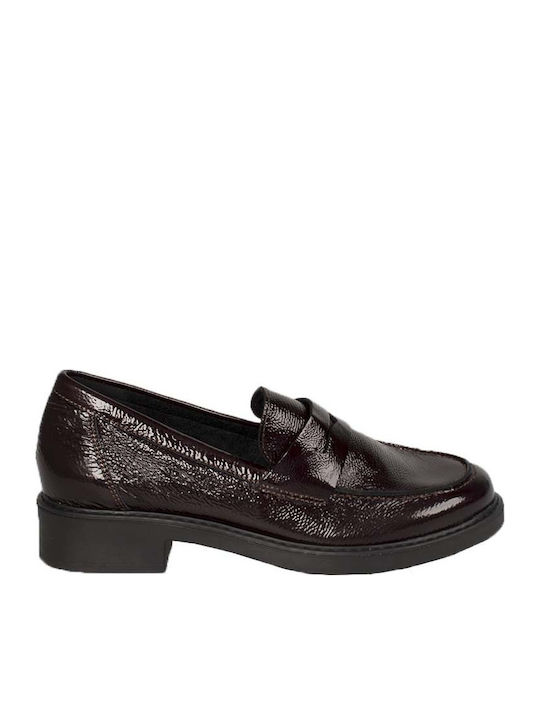 Ragazza Δερμάτινα Γυναικεία Loafers σε Μπορντό ...