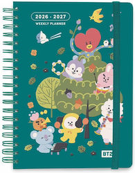 536448 Academic Diary Spiral Hard Cover 2026/2027 Weekly 12-Month 15x21cm Bt21