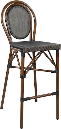 Outdoor Bar Stool Made of Aluminum Brown
