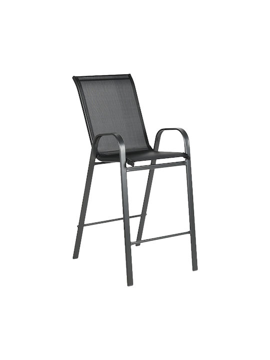 Scaun Metalic Bar De Grădină Neptune Negru 55x70x124cm