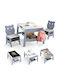Kids Table Set with Chairs for Painting Made of Wooden Gray Costway