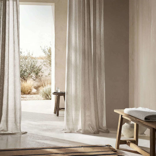 Gofis Home Κουρτίνα με Τρουκς Combe Εκρού 140x280εκ.