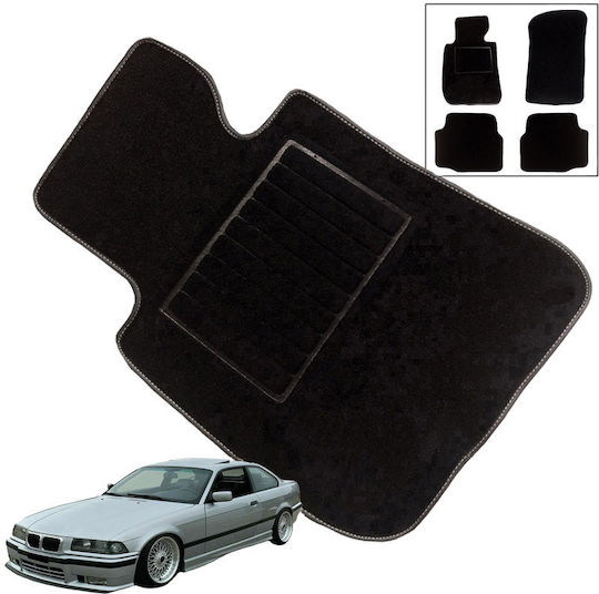 Carro Car Mats Carpet Bmw 3 E36 90-99 Without Embroidery Black 4 Pieces