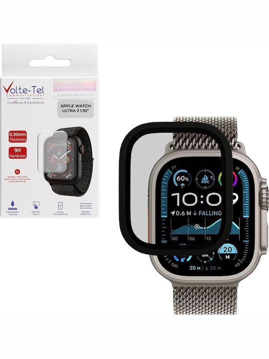 Volte-tel Tempered Glass Apple Watch Ultra 2 49mm 3d Titanium 1.92" 0.30mm Full Cover Black Volte-tel