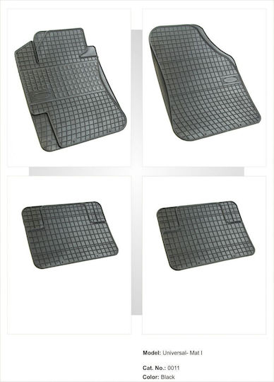 Refref Car Mats Rubber Universal Without Unwanted Odors Model 1 Black 4 Pieces