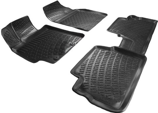Carro 234253 Raised Sides 3D Rubber TPE Car Mats Toyota Corolla 2002-2006 Black 4 Pieces
