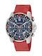 Nautica Men's Battery Watch with Red Rubber Strap