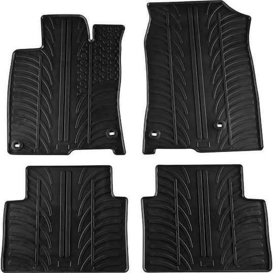 Carro 389274 Car Mats Honda Civic Hatchback Sedan 2017 Black 4 Pieces
