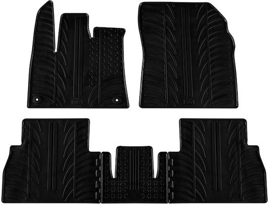 Car Mats Citroen Berlingo 2018+ Opel Combo E 2018+ Peugeot Rifter 2018+ Black 5 Pieces