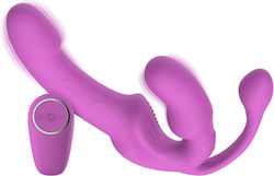 Rosa Doppelter Kabelloser Dildotyp Strap-Ons Ohne Gurte Sphinx Silikon Teazers Trägerlos Strap-On Anal Plug Rosa 23cm
