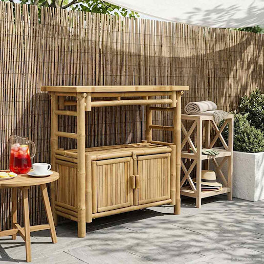 Table for Small Outdoor Spaces Made of Bamboo 80x35x75cm