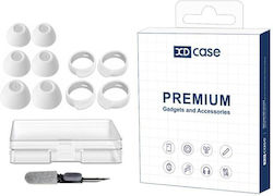 Samsung Galaxy Buds Fe Xdcase 3 Ζεύγη Ανταλλακτικών Σιλικονούχων Ακουστικών Γάντζων Μέγεθος S M L Βούρτσας Καθαρισμού Τυχαίο Λευκό