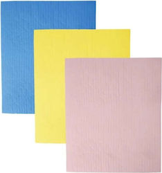 Wiederverwendbares Schwammtuch Set 3 Stück Rosa Gelbe Blau Wiederverwendbares Schwammtuch Set 3 Stück Rosa Gelbe Blau