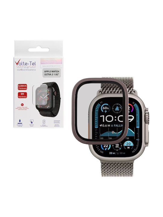 Volte-tel Tempered Glass Apple Watch Ultra 2 49mm 3d Titanium 1.92'' 0.30mm Full Cover Titanium-black
