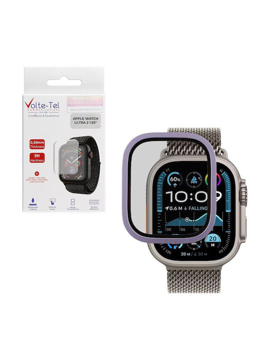 Volte-tel Tempered Glass Apple Watch Ultra 2 49mm 3d Titanium 1.92'' 0.30mm Full Cover Light Purple