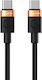 Cabletime Geflochtenes USB 2.0 Kabel USB-C männlich - USB-C 60W Schwarz 1m CT-CM60-AOB1