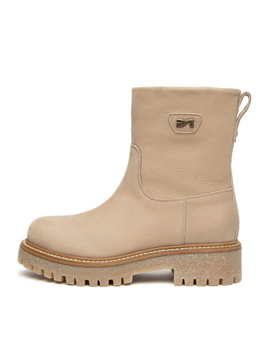 Leder Damen Stiefeletten Ankle Boots Grau