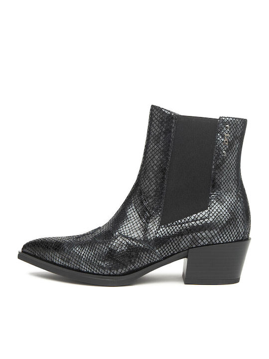 Leather Women's Chelsea Ankle Boots Silver